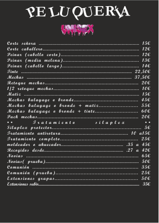 Diseño de cartel de precios.